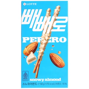 Pepero küpsisepulgad mandlite ja valge šokolaadiga