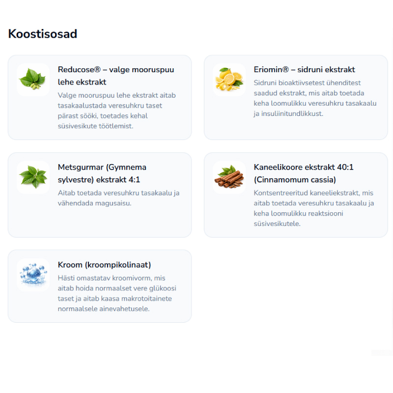 glucose-control-koostisosad